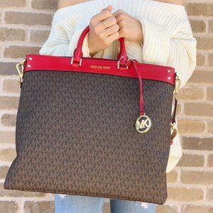 Michael Kors Travel Large Tote Bag Brown MK Logo